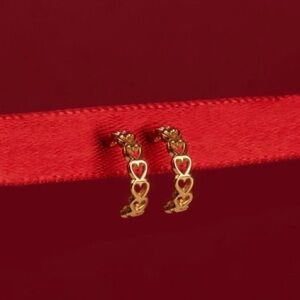 NWB Heart Huggie Earrings